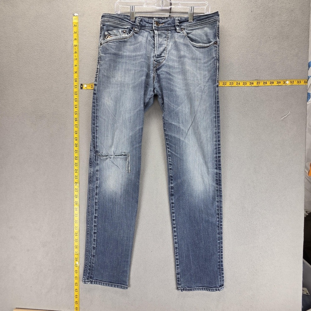 Diesel Jeans Mens 32x34 Darron Regular Slim Tapered Stretch Altered Hem 008B2